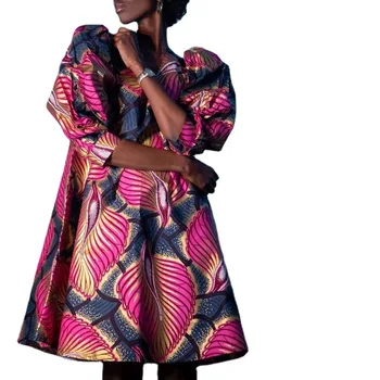 Платья с африканским принтом Весна-лето 2023, африканские женщины, платье из полиэстера с рукавом 3/4, S-3XL, Африканские платья для женщин