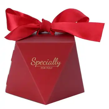 Подарочная коробка для конфет 25 шт., контейнер для сахара инновационной формы, украшение для свадебной вечеринки, красный