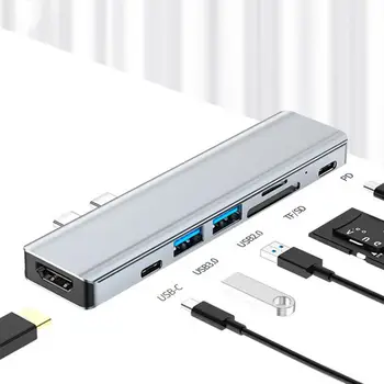 Полезный USB3.0/2.0 Type-C HDMI-совместимый Кабель-Разветвитель-Концентратор TF/SD-Картридер 7 в 1 USB-док-станция 4K 30Hz для Офиса