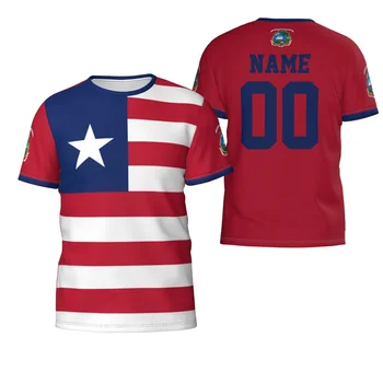 Пользовательское Имя Номер Либерия Флаг Страны Футболки Одежда Футболка Мужчины Женщины Тройники Топы Для футбольных Фанатов Подарок Размер США