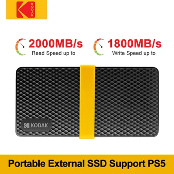 Портативный SSD-накопитель Kodak 1 ТБ 2 ТБ USB 3.1 Type-C Внешний жесткий диск 512 ГБ Твердотельный накопитель для настольных компьютеров PS4 PS5 Macbook PC