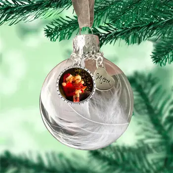 Прозрачный открытый пластиковый Рождественский шар с орнаментом, прозрачная безделушка для Рождественской вечеринки, детский подарок, украшения в подарочной коробке.