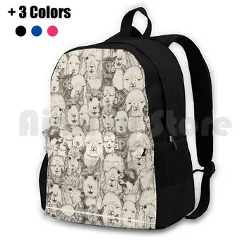 Просто Альпака, натуральный походный рюкзак для походов, Водонепроницаемый, для кемпинга, для путешествий, Альпака, Рисунок Альпаки, Животные, чернила для млекопитающих