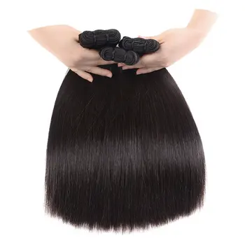 Пучки прямых волос, Бразильские Натуральные Человеческие волосы, пучки прямых волос для наращивания 12A100, Необработанный Пучок натурального черного цвета