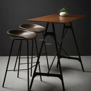 Ретро промышленные европейские барные стулья Мебель для дома Скандинавские современные минималистичные барные стулья для отдыха со спинкой Барный стул для кухни