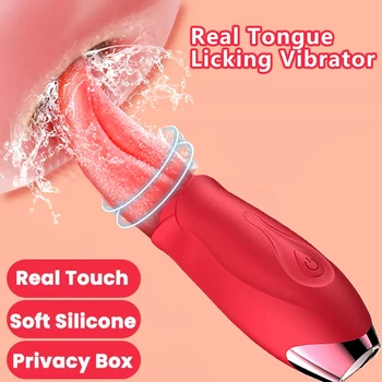 Розовый вибратор для лизания языка для женщин, минет, Оргазм, точка G, женский стимулятор сосков и клитора, перезаряжаемые секс-игрушки для женщин