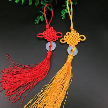 Ручной работы китайский узел, украшение интерьера автомобиля, подвесной кулон, подарок для домашнего декора