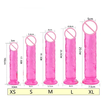 Силиконовый фаллоимитатор 5 размеров, мини-фаллоимитатор на присоске из мягкого желе, Анальная анальная пробка, эротический реалистичный пенис, точка G, оргазм, секс-игрушки для женщин