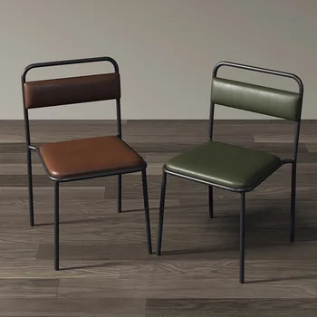 Скандинавский легкий Роскошный обеденный стул Современный американский минималистичный стул для домашней мебели В индустриальном стиле, железный стул для отдыха в ресторане