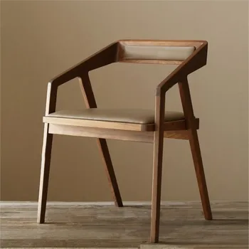 Скандинавский обеденный стул из массива дерева, Простое Удобное кресло для переговоров, Американское кресло для отдыха Со спинкой, мебель для гостиной