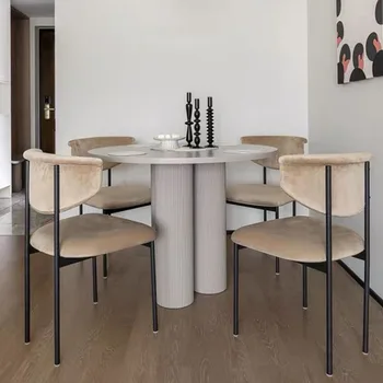 Современные стулья в итальянском стиле, металлические, Роскошная столовая, Эргономичные стулья со спинкой, Минималистичные шезлонги, мебель для дома Salle Manger