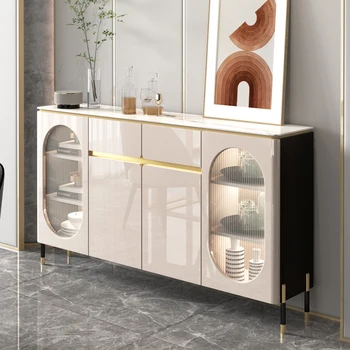Ультратонкий легкий роскошный обеденный шкаф из каменной плиты Простой современный итальянский настенный шкаф большой емкости