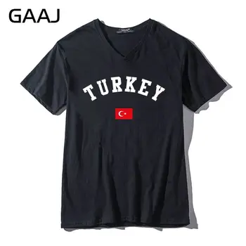 Флаг Турции, Мужские и женские футболки Унисекс, Новая Уличная одежда с V-образным вырезом, футболка с буквенным принтом, Брендовая одежда, женская одежда высокого качества, короткая