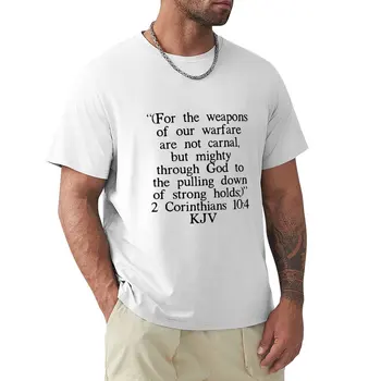 Футболка 2 Corinthians 10:4 KJV, летний топ, кавайная одежда, футболки с кошками, футболка для мальчика, мужская футболка с рисунком