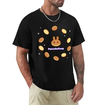 Футболка PancakeSwap ZenCircle, футболки с коротким рукавом, футболки с кошками, топы больших размеров, однотонные футболки, мужские футболки