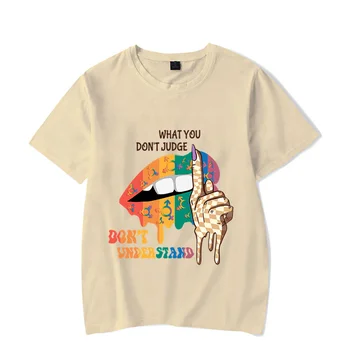 Футболка Rainbow Lips, футболка Месяца гордости ЛГБТ, женская модная одежда, мужские летние футболки, повседневная уличная одежда в стиле хип-хоп, Новые топы 2023 года.
