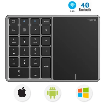 Цифровая клавиатура Jomaa Bluetooth с сенсорной панелью с цифровой клавиатурой, Перезаряжаемая Беспроводная цифровая клавиатура USB для Android Windows IOS