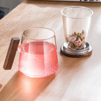 Чайник из термостойкого стекла GIANXI Китайский Стеклянный чайник Puer с деревянной ручкой Бытовой Высококачественный и удобный Чайный набор Кунг-фу