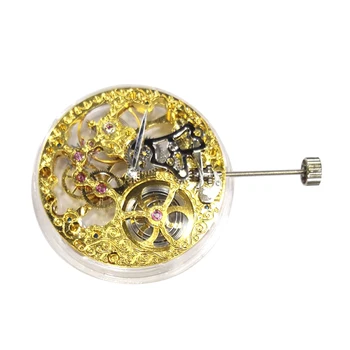 часовой механизм 1шт 17 драгоценных камней механический Азия 6497 Золотой выдалбливаемый механизм с ручным заводом подходит для мужских часов наручные часы мужские